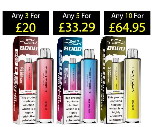 Tick Tock Magic 8000 Puffs 20mg Vape Kit | From £6.49